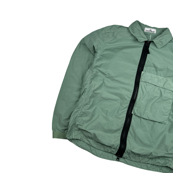Stone Island 2022 Green Naslan Light Zipped Overshirt - Large