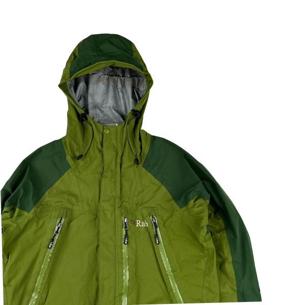 RAB Extreme Moss Green Event Zipped Waterproof Rain Jacket - Medium