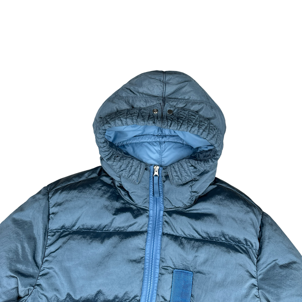 Stone Island 2022 Baby Blue Nylon Metal Econyl Down Puffer Jacket - Large