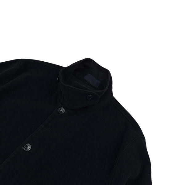Stone Island 2021 Navy Cotton Nylon Moleskin TC Ghost Jacket - Large