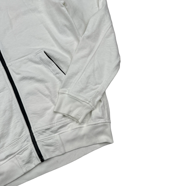 Stone Island 2022 White Zip Up Hoodie - Large