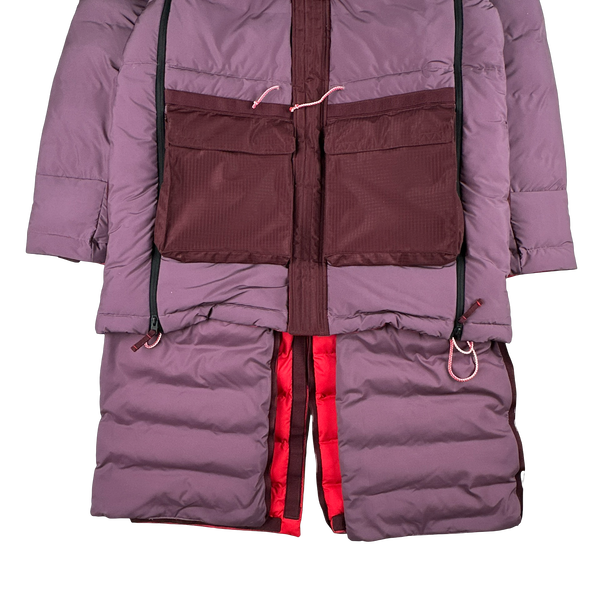 North Face Triple Baffle Parka Alpine Plum Mid Hooded Puffer Jacket - Medium