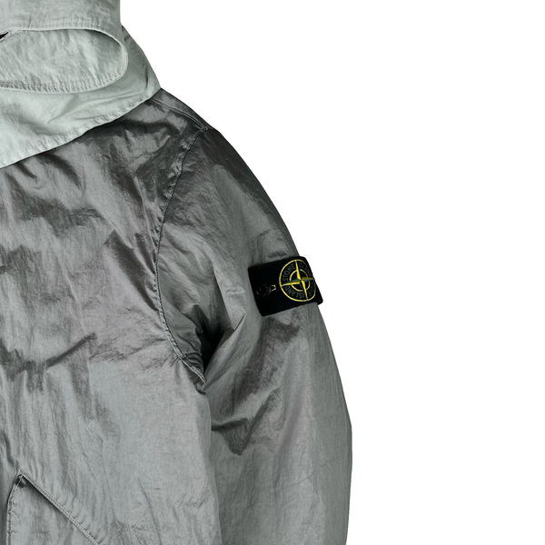 Stone Island 2022 Grey/Light Blue Nylon Metal Watro Primaloft Parka - Large