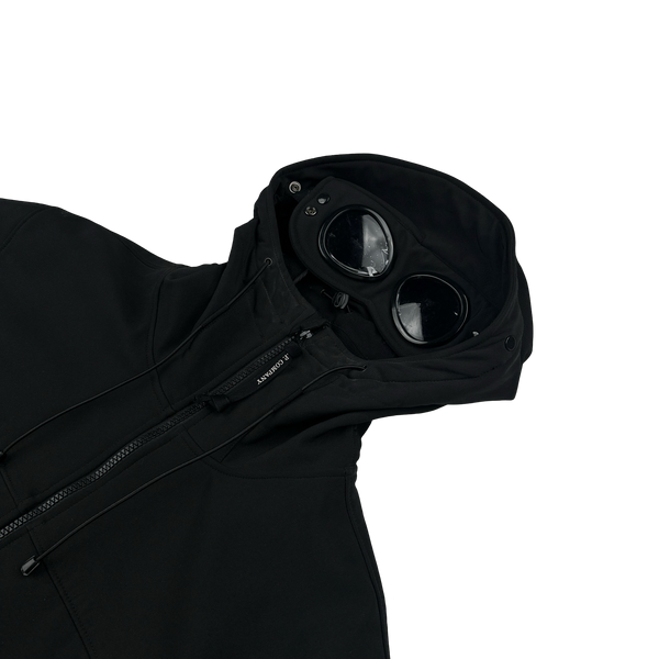 CP Company Black Fleece Lined Soft Shell Goggle Jacket - XL
