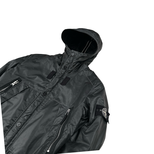 Stone Island 2010 Black Waxed Ice 2 Jacket - Small