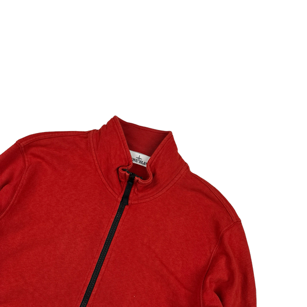 Stone Island 2014 Red Zipped Cotton Jumper - Large
