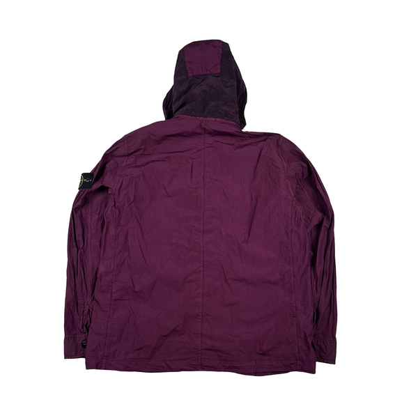 Stone Island 2015 Purple Nylon Metal Hooded Overshirt - XXL