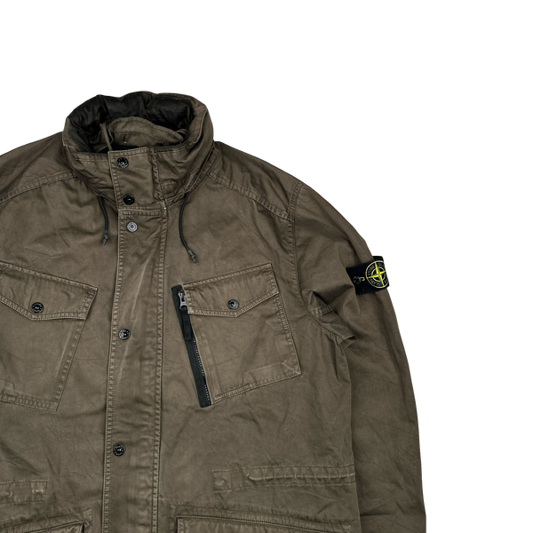 Stone Island 2013 Brown Raso Gommato Field Jacket - XXL