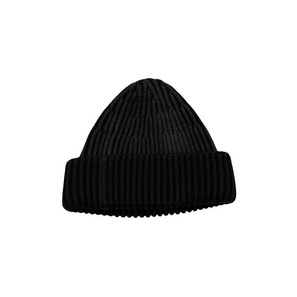 Stone Island Charcoal/Brown Ribbed Logo Patch Beanie