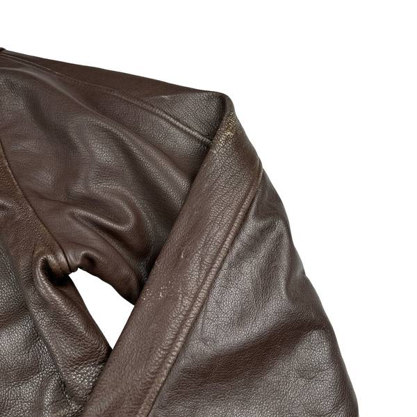Ralph Lauren Brown Heavyweight Leather Jacket - Medium