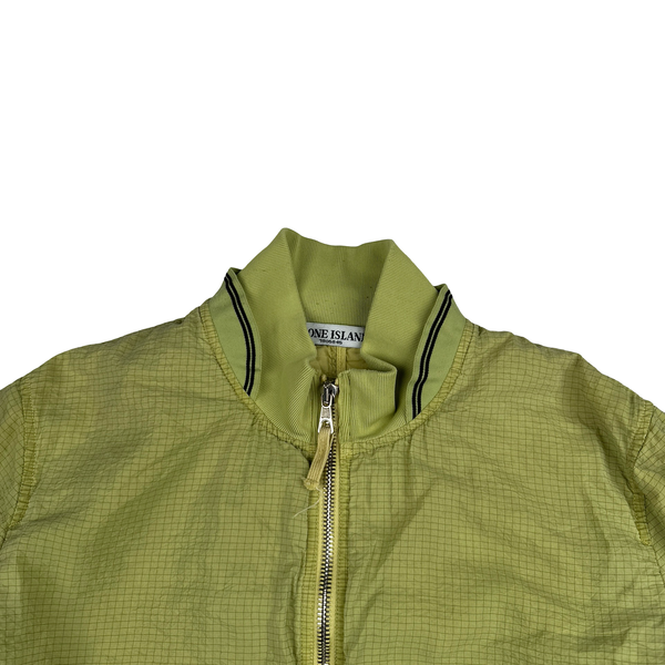 Stone Island 2010 Yellow Green Screen Carbon Silk Bomber Jacket - XL