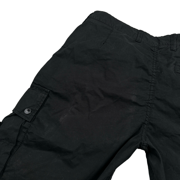 Stone Island 2024 Black Cotton SL Cargo Shorts - 32"