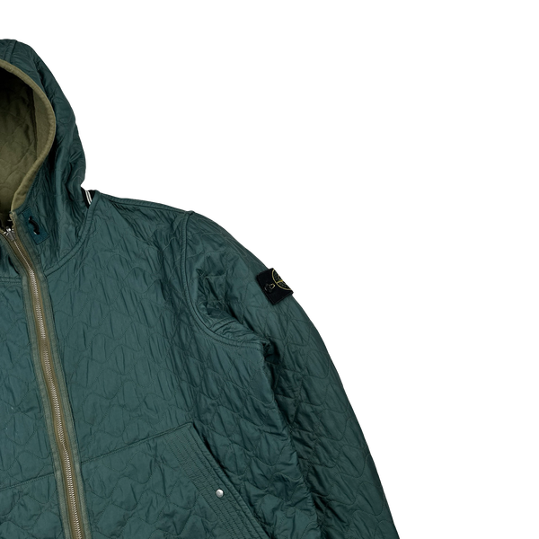 Stone Island 2010 Green Reversible Nylon/Cotton Hooded Jacket - XL