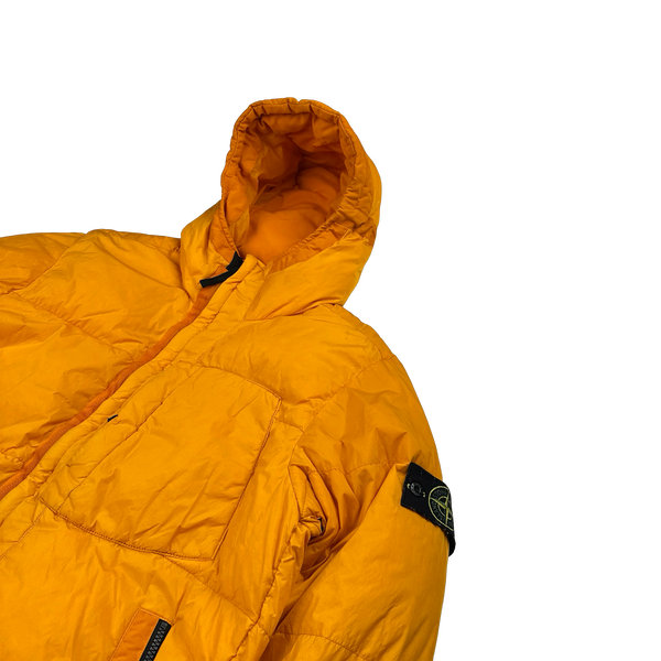 Stone Island 2017 Orange Crinkle Reps Puffer Jacket - Large