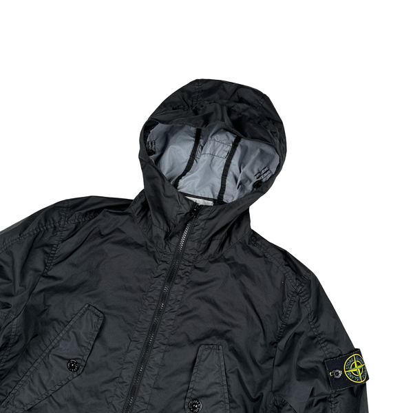 Stone Island Black Membrana 3L TC Hooded Jacket - Small