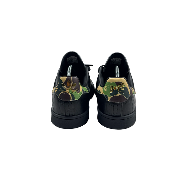 BAPE X Stan Smith 30th Anniversary Black Camo Leather Trainers - UK 7