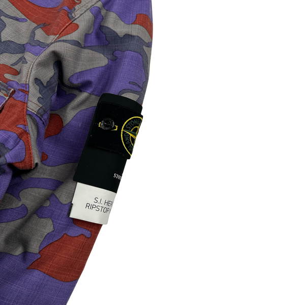 Stone Island 2022 Heritage Camo Ripstop Nylon Watro Hooded Jacket - Large