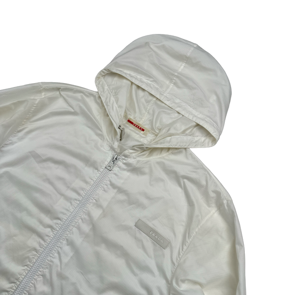 Prada White Nylon Ripstop Lightweight Jacket - XL