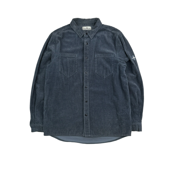 Stone Island 2019 Jumbo Cord Blue Overshirt - Large