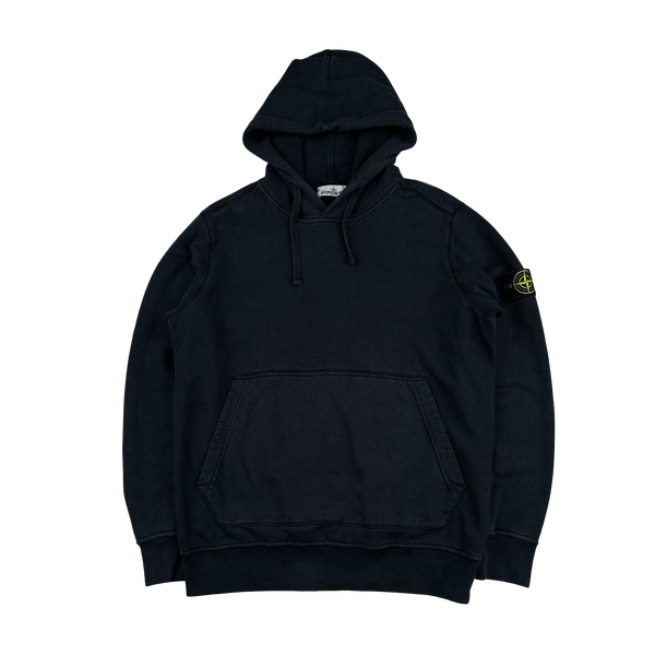 Stone Island Black Cotton Pullover Hoodie - XL