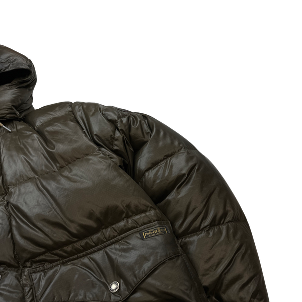 Ralph Lauren Brown Down Filled Hooded Puffer Jacket - Small