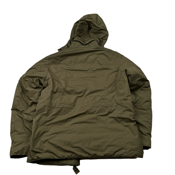 CP Company Khaki Micro M Down Filled Goggle Jacket - Large