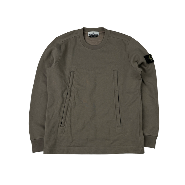 Stone Island 2020 Brown Cotton Crewneck Sweatshirt - Small