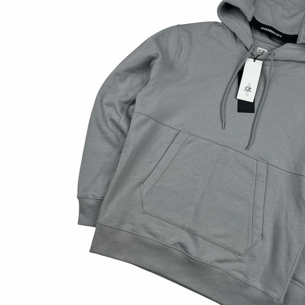 CP Company Grey Cotton Lens Viewer Pullover Hoodie - Large