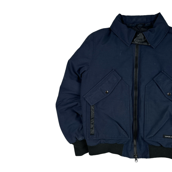 Canada Goose Navy Down Filled Bromley Bomber Jacket - Large
