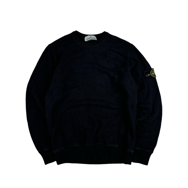 Stone Island 2019 Black Cotton Pullover Crewneck - Small