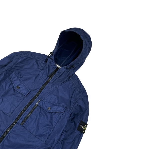 Stone Island 2015 Blue Lamy Flock Velvet Lined Jacket - Medium