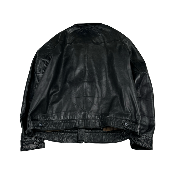 Ralph Lauren Black Heavyweight Leather Jacket - XL