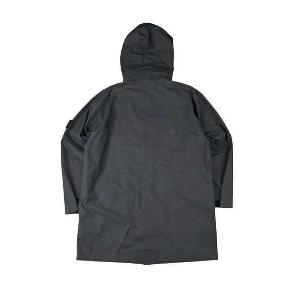Stone Island 2004 Grey Cotton Long Jacket - Large