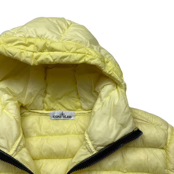 Stone Island 2017 Yellow Micro Yarn Hooded Puffer Jacket - XXL