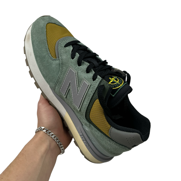 Stone Island x New Balance 574 Green Legacy Trainers - UK 10
