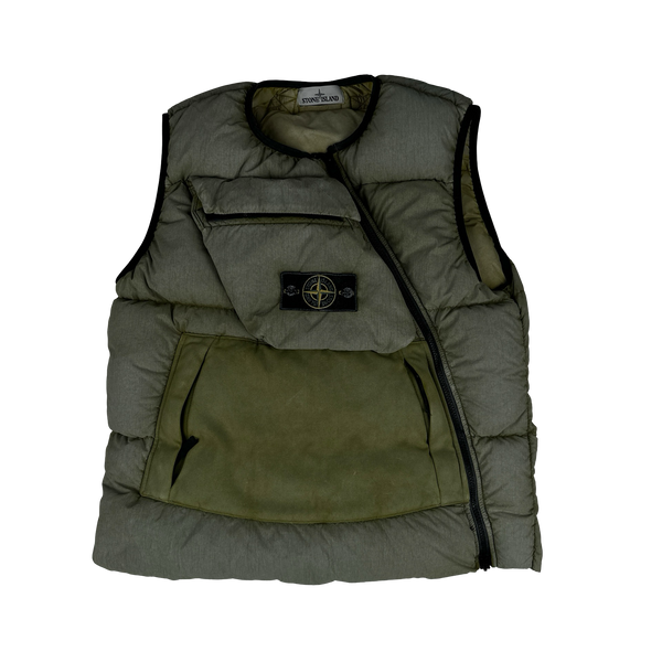 Stone Island 2017 Tela Nylon Down Filled Centre Badge Frost Puffer Gilet - Medium
