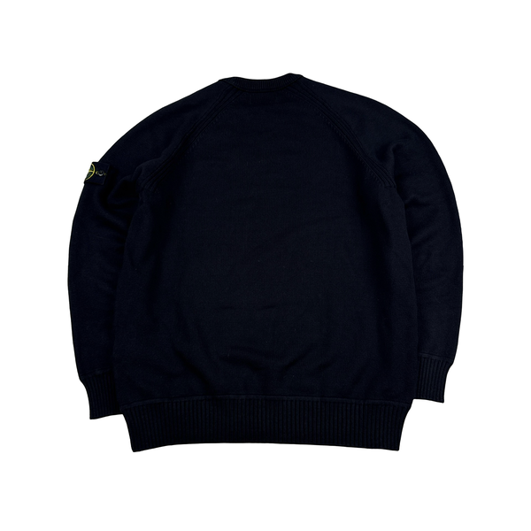 Stone Island 2022 Black Knitted Crewneck Jumper - XL