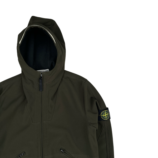 Stone Island 2011 Khaki Fleece Lined Soft Shell R Jacket - Medium