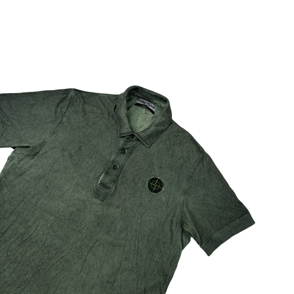 Stone Island Green Patch Dust Cover Polo Shirt - Small