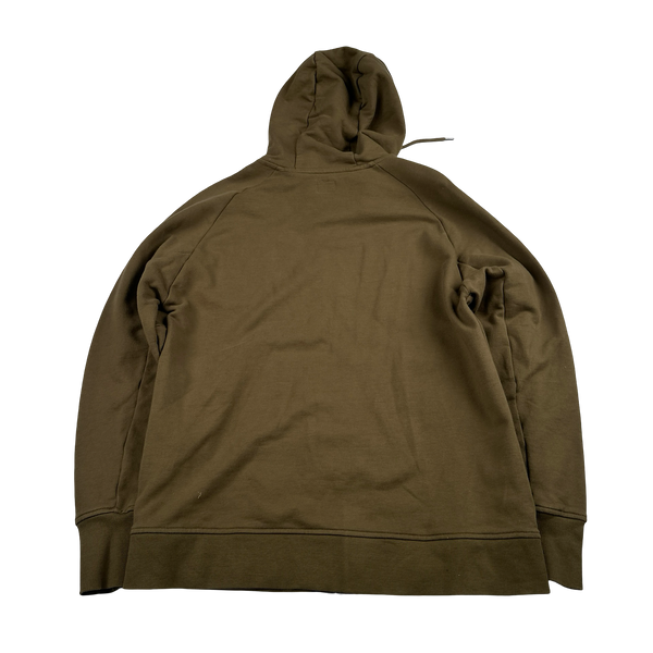 CP Company Khaki Goggle Cotton Zip Up Hoodie - Large