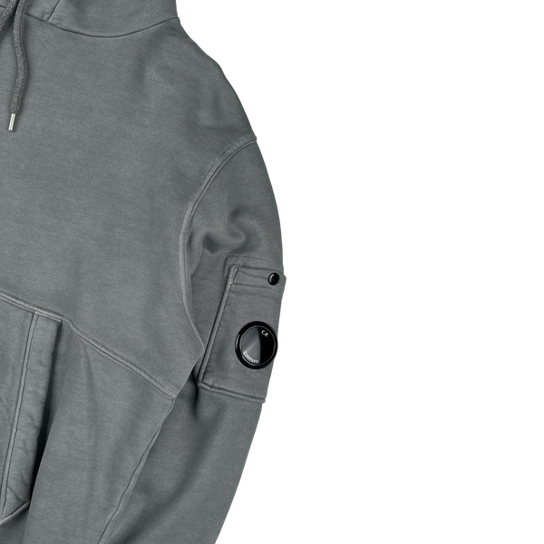 CP Company Grey Cotton Lens Viewer Hoodie - Medium