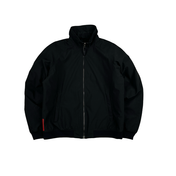 Prada Black Nylon Red Tab Padded Jacket - XL