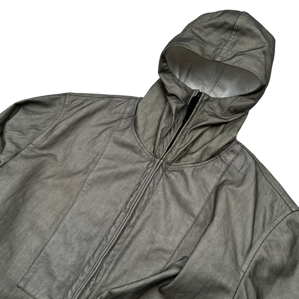 Stone Island 2008 Grey Tyveck Snowflake White Mesh Badge Jacket - Medium