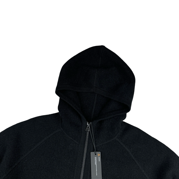 Stone Island 2025 Ghost Black Cashmere Hooded Knit Jumper - Large