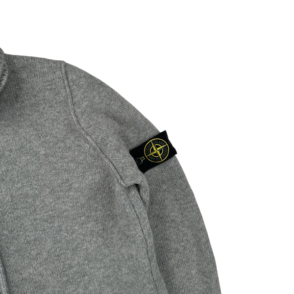 Stone Island 2015 Grey Lambswool Buttoned Knit Jumper - Medium