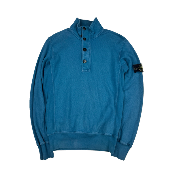 Stone Island 2015 Blue Quarter Zip Jumper - Small