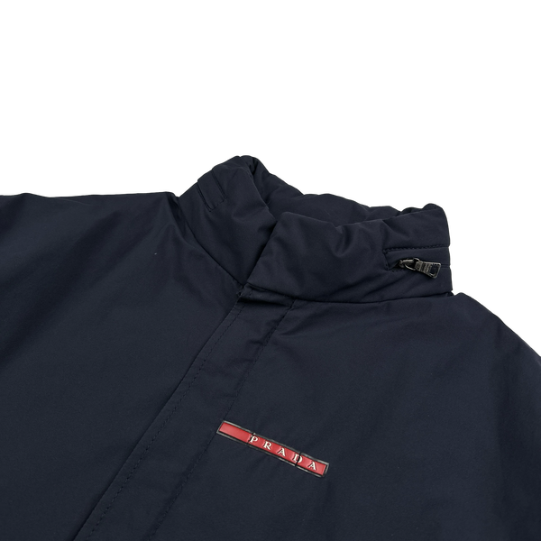 Prada Navy Nylon Red Label Long Jacket - XL