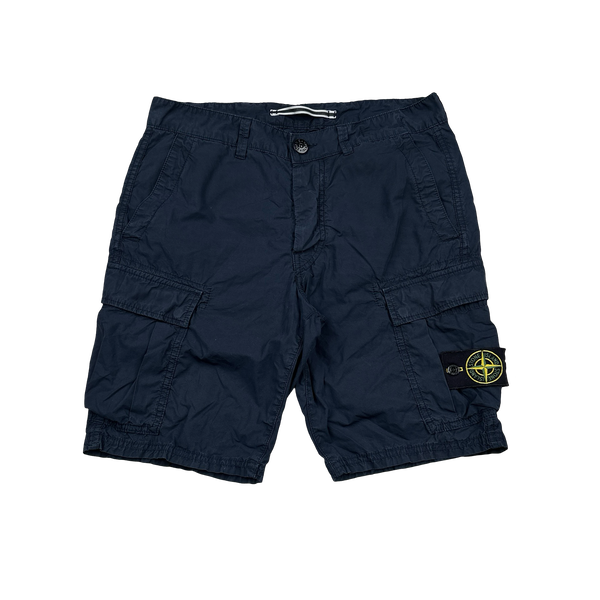 Stone Island SL Navy Cotton Cargo Shorts - 30"