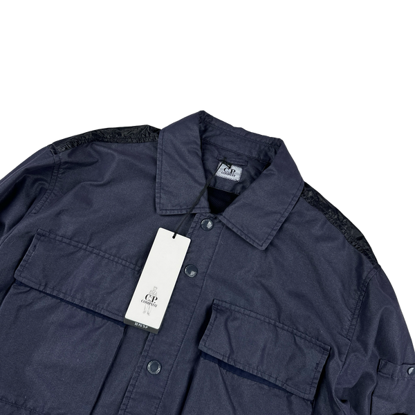 CP Company 50 Fili Tr-P Navy Buttoned Kan D Panel Shirt - Medium