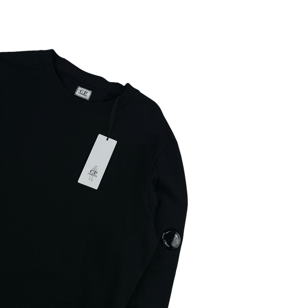CP Company Black Cotton Lens Viewer Crewneck - Medium & Large